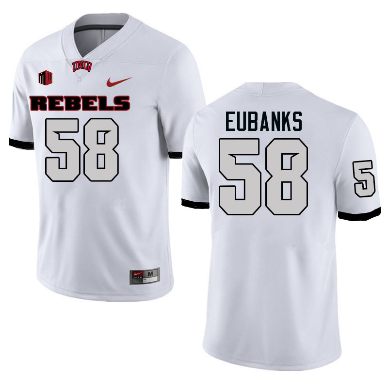 Men #58 Jordan Eubanks UNLV Rebels College Football Jerseys Stitched-White